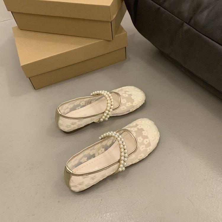 

Mesh breathable flat-soled single shoes women s 2025 new summer shoes French gentle evening breeze Mary Jane shoes round head 40