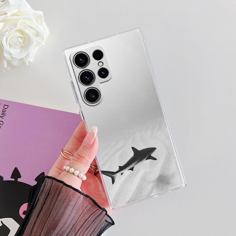 Ocean Whale Shark Swimming Clear Case For Samsung Galaxy S26 S25 S24 S23 Ultra S20 S21 FE S22 Plus S26 Ultra S25FE Phone Cover