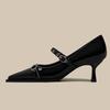 2026 New French Pointed Toe Rivet High Heels for Spring and Autumn Women's Stiletto Beautiful Shallow Mouth Strap Single Shoes