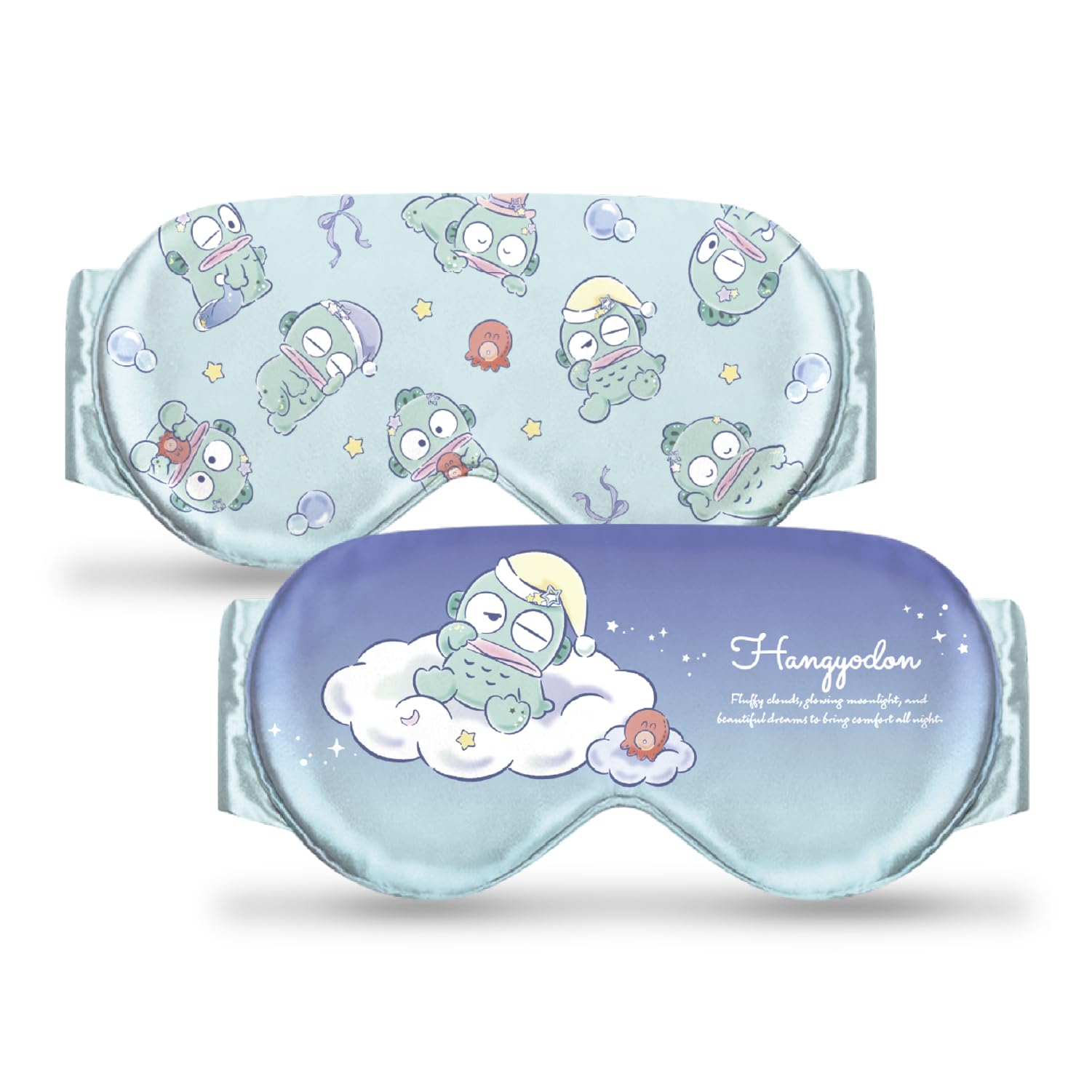 

Utukky Silk Eye Mask featuring Sanrio Characters Hangyodon, 100% Natural Silk, Light Blocking, Sleep Aid, Stylish, Blindfold, No Pressure, Gentle on t