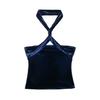 2024 Winter Women's Fashion: Sexy Halter Neck Tencel Velvet Camisole