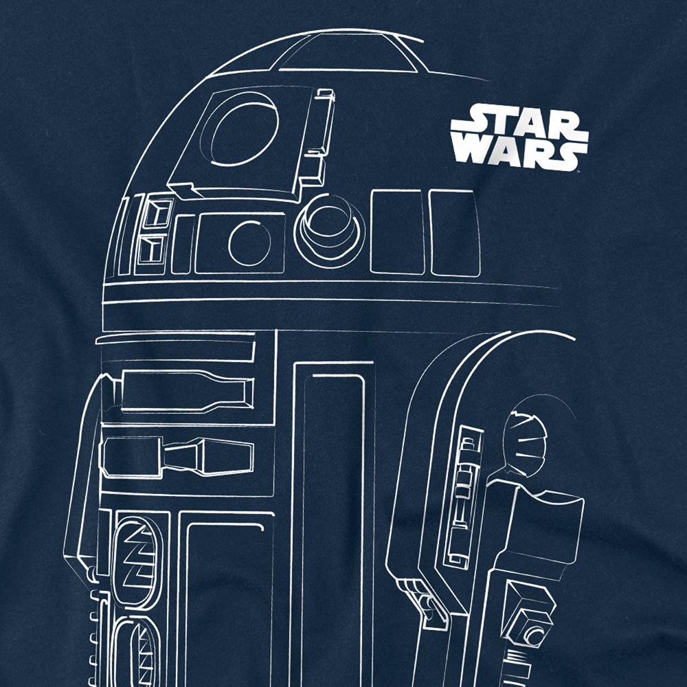 Star Wars Unisex Adult R2-D2 Outline T-Shirt