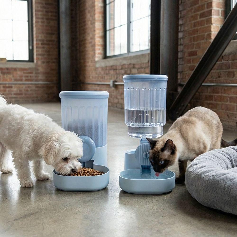 Large Capacity Automatic Pet Feeder Detachable Thicken Dog Water Dispenser Siphon Principle Cage Mounted Cat Food Dispenser