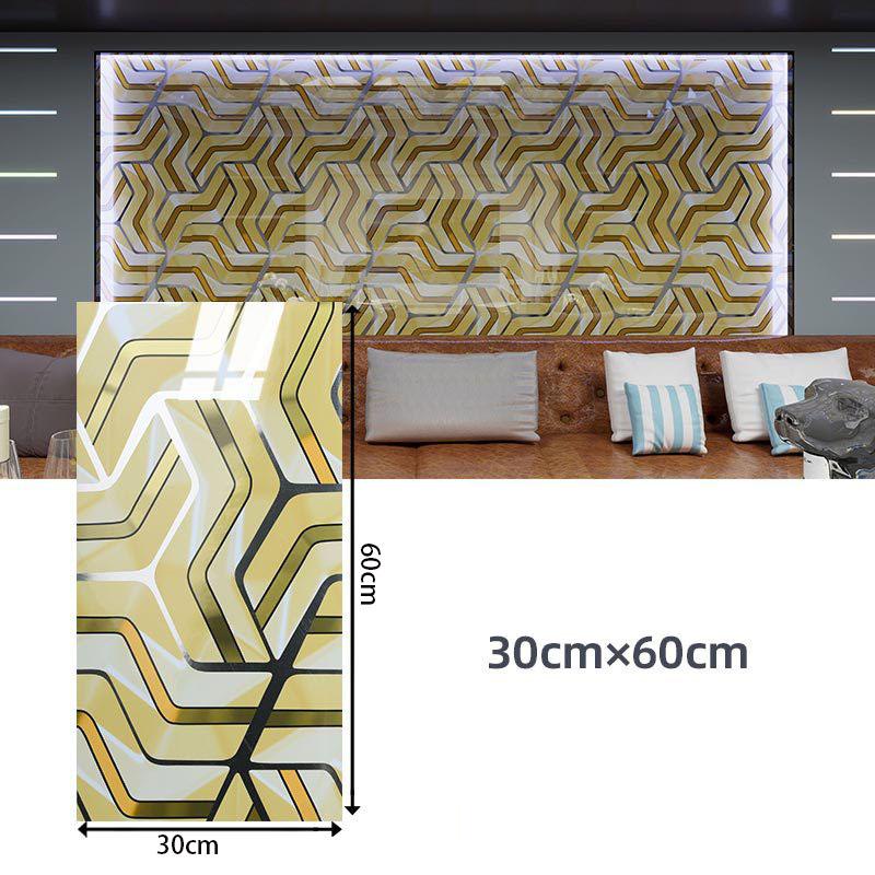 60*30cm Thickened Gold Foil Self-Adhesive Tile Sticker, Faux Ceramic Tile Wallpaper Waterproof  Wallsticker Kitchen & Living Room Decor