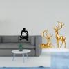Abstract Couple Deer Thinker Statue Decoration for Tabletop Living Room Shelf Office Bookshelf Resin