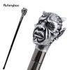 Silver Resin Skull Monster Head Walking Cane Fashion Decorative Steel Stick Gentleman Elegant Cosplay Cane Knob Crosier 94cm