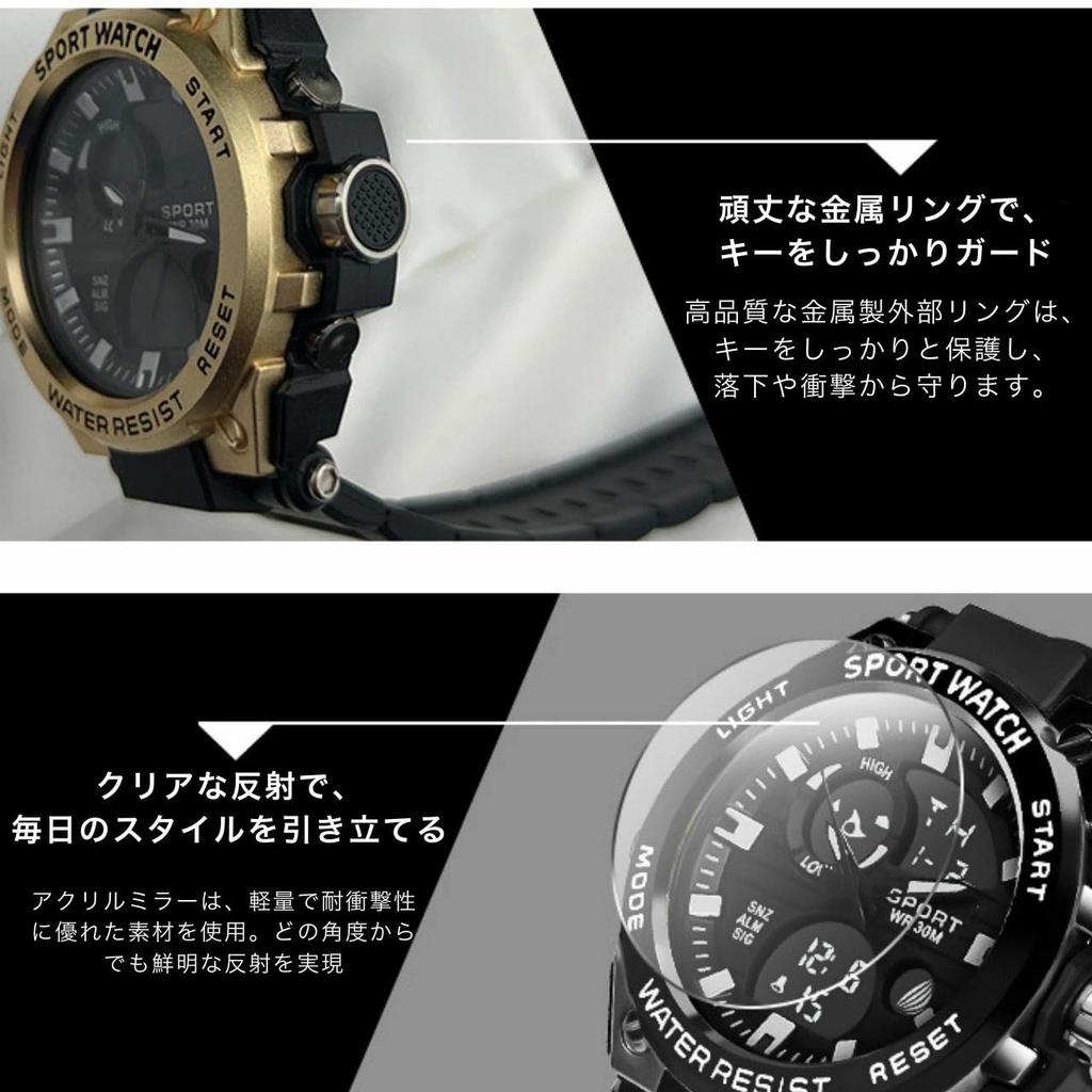 Analog Digital College Date Easy to Day of the Popular for and Watch, Men's Watch, Simple, Stylish, Students, Calendar, Dial, Read, Alarm, Large,