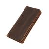 2025 Men's Crazy Horse Leather Wallet Retro Business Card Holder Real Cowhide Multi-card Clutch with Patina Finish