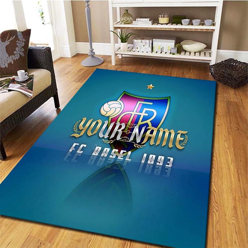 Fc Basel Crest Custom Name Carpet Rug For Living Room Bedroom Home Sofa Decoration Kids Play Nonslip Floor Mat