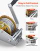 VEVOR Boat Winch, 726 kg Hand Winch, Heavy Duty Manual Rope Crank with 10m Steel Wire, Portable Two-Way Ratchet, Anti-Slip Handle