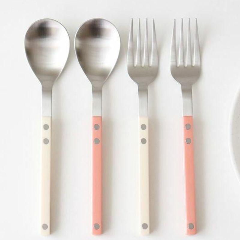 Kamomekitchen Bogen Double-sided Children's Spoon and Fork Set 5 Colors