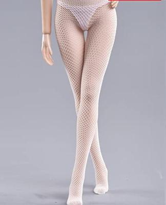 [TOYBARJAPAN] 16 Scale Fire Girl Toys FG-YC-002B White Women's Soldier Wardrobe Series Seamless Mesh Socks for Action Figures (Body and T-back Not