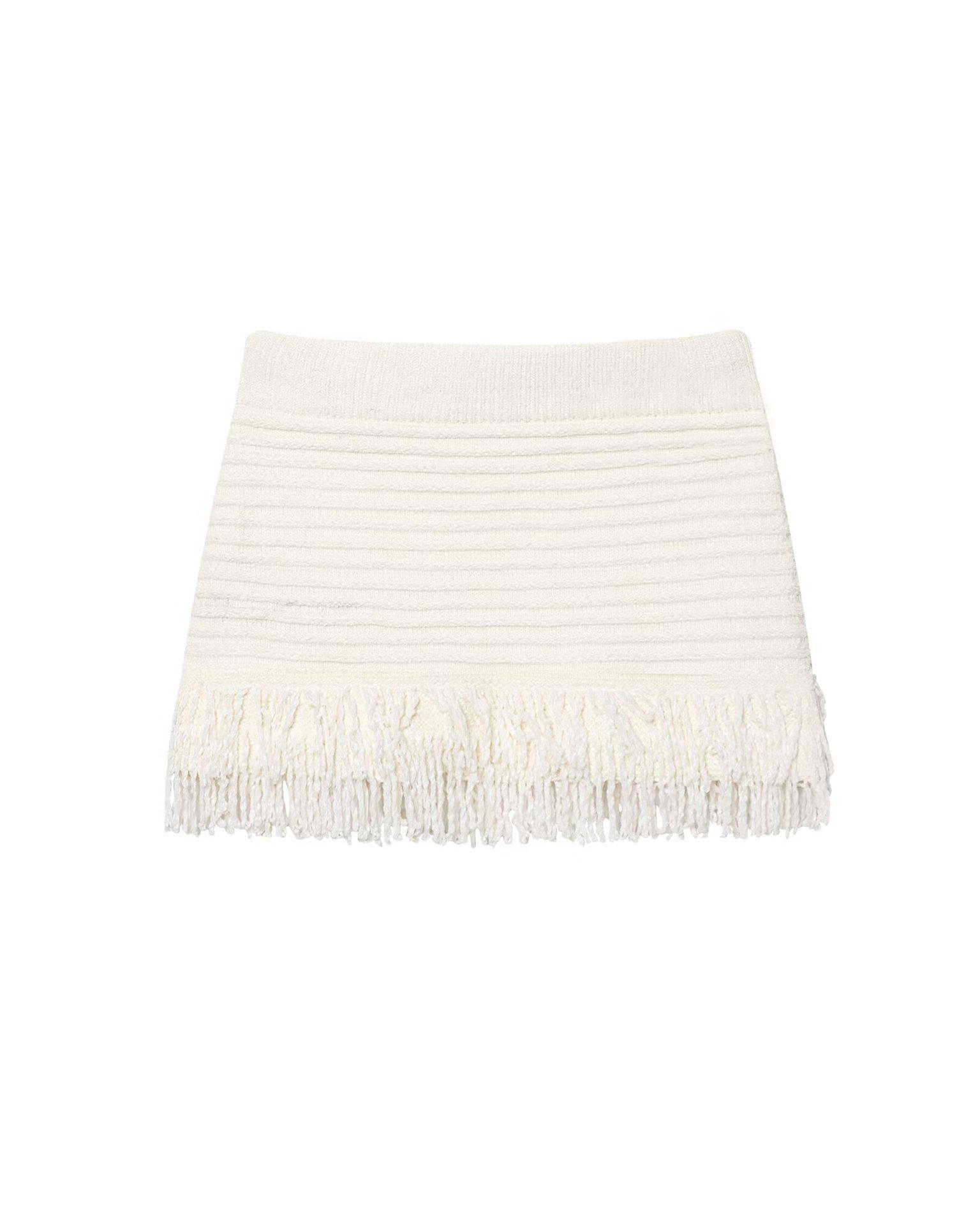 Весеннее прибытие: Плетеная кардиган и юбка в клетку европейского и американского стиля с бахромой Medium