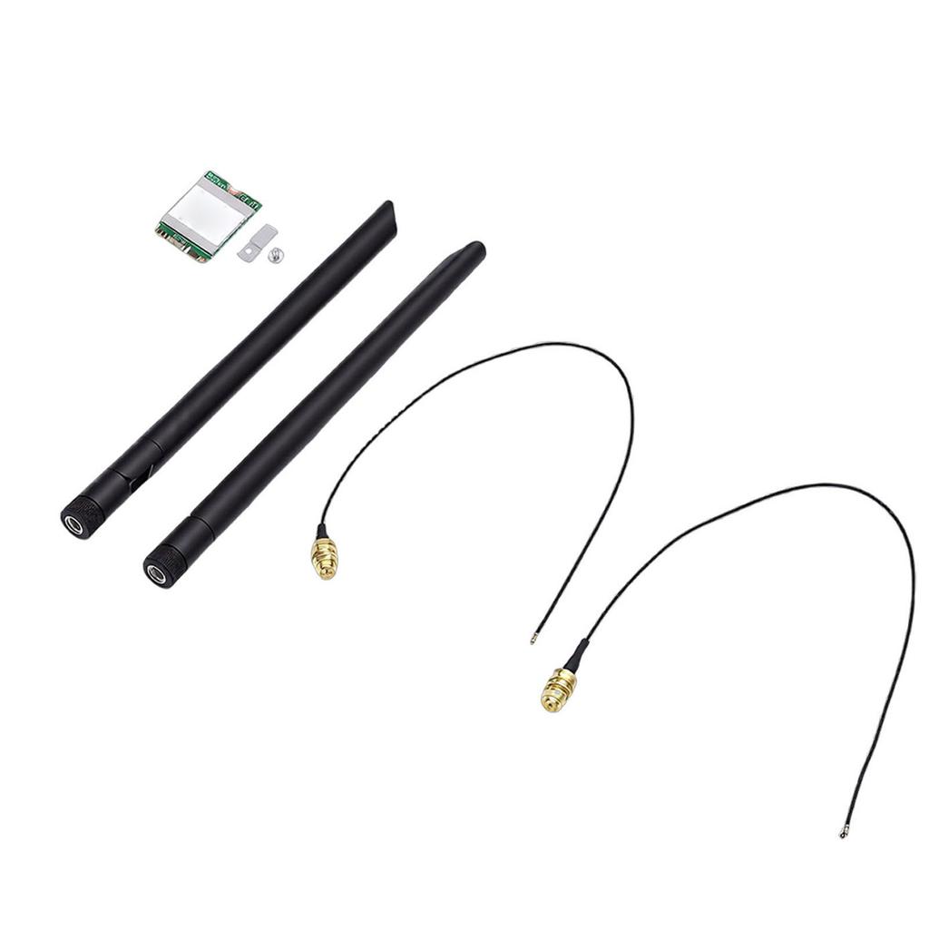 NGFF M.2 WiFi 6E Wireless Card 2.4G 5G Dual Band 1800Mbps   5.2 PC   Adapter with Dual 8DB   Support for   10 11