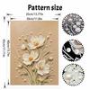 DIY Pearl and Diamond Painting Kit for Adults and Beginners. White Flower Art. Sparkling Craft. Home Wall Decor and Handmade Gifts