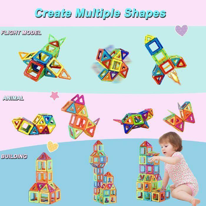 Jeux de construction - GIGICIAL - 40 pièces - Blocs magnétiques - 3-6 ans - Mixte