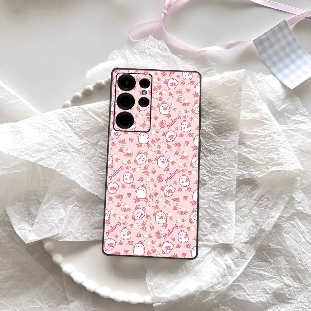 Cartoon Cute M-Molang Phone Case For Samsung S 24 Fe 25 Ultra Plus 20 Lite 21 30 22 23 24 22 Ultra 5G Fundas