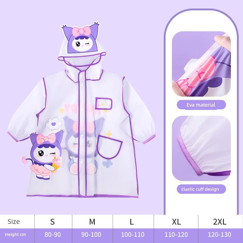 Xiaolumili Cute Cartoon Children Transparent Panda Poncho Primary School Baby Children Rain Gear Raincoat Summer
