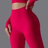 European and American Pure Color Peach Sports Pants, Tight-fitting Running and Fitness Yoga Wear, High Waist Hip-lifting Yoga Pants for Women