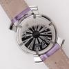 Gaga Milano Manure 40 Watches Silver/purple White shellDial Stainless Steel/Embossed Leather Quartz Analog display mens Used