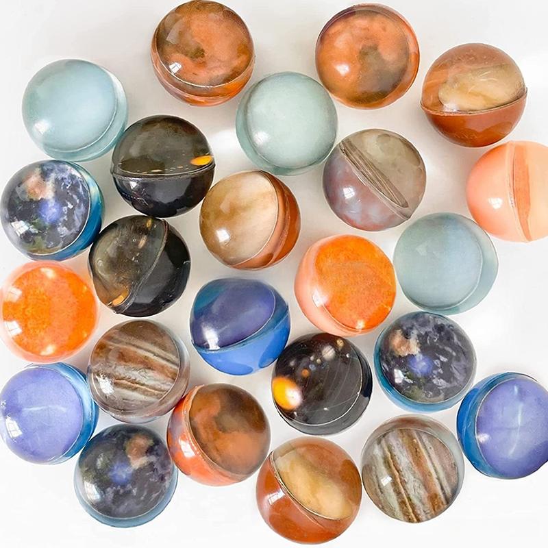 10Pcs Children Planet Bouncy Ball Toy Starry Sky Elastic Rubber Solid Jumping Ball Kids Party Toys Gift
