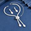Flower Zircon Necklace Light Luxury Bridal Jewelry Wedding Dress Jewelry Set Banquet Accessories