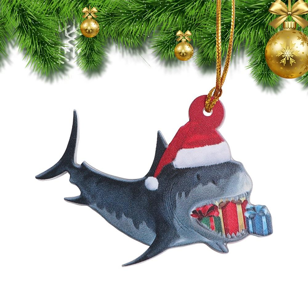 Hangings Christmas Shark Pendant Acrylic Christmas Tree Decoration  New Year