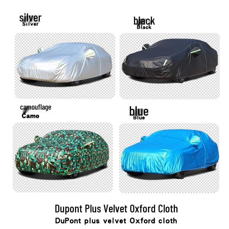 Thickened Oxford Cloth Car Cover with Fleece Lining - Sunshade and Rainproof Protection