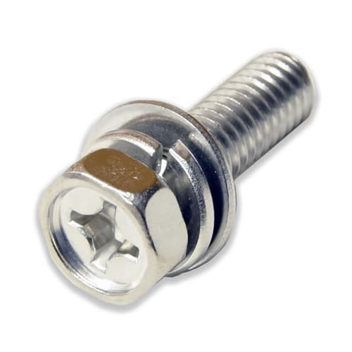 Onokatsu Stainless Steel Washer Assembled Cross Recessed Hex Bolts P3 (Upset Type) M6 Series (M6 x 15, Pack of 20)