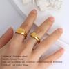 eManco Stainless Steel Punk Style Minimalist Round Ring Gold Plated Women's Rings for Parties and Festivals