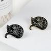 Unique Cartoon Cat Brooch Cute Sleeping Cat Design Fashionable Alloy Pin For Unisex Style