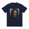 Męska koszulka z grafiką Playboi Carti Mugshot Moda Vintage Hip Hop Koszulki Bawełniana Krótki Rękaw Luźna Koszulka