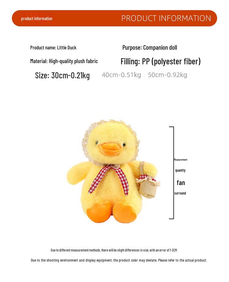 Yellow Duck Plush Toy with Scarf - Cute Little Doll Animal Figure, Perfect Birthday Gift Ornament