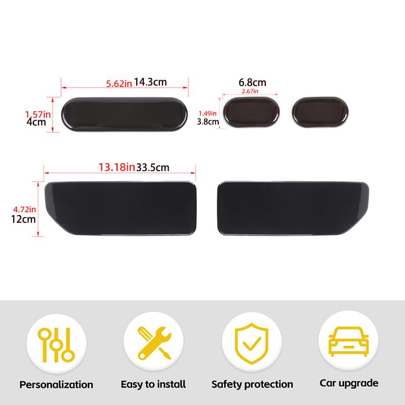 Car Tail Light Lamp Covers HIGH MOUNT STOP LAMP Leaf Board Turn Signal Decoration For Suzuki Jimny 2019 Up Car Exterior Accessoriess,Smocked Black