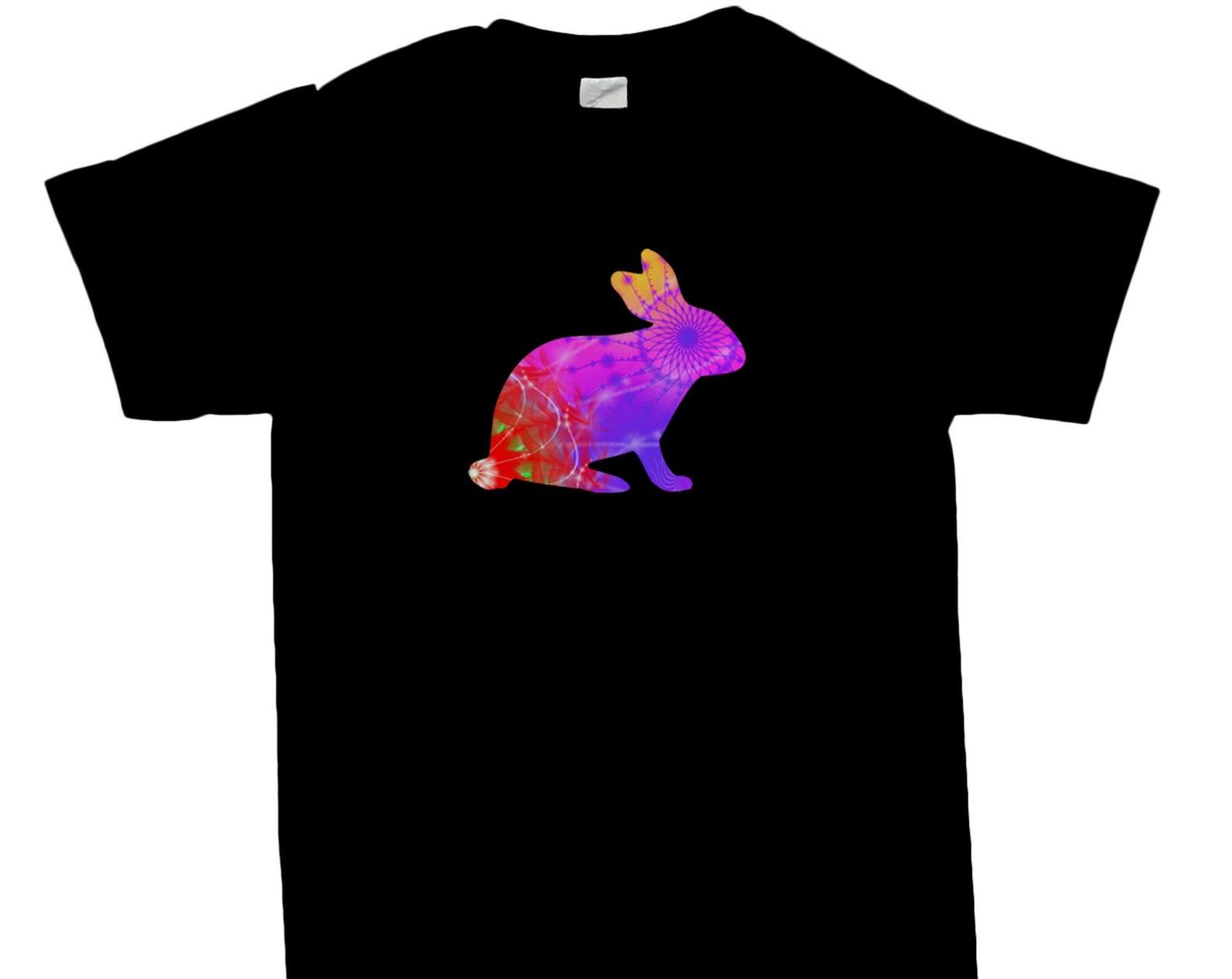Psychedelic Rabbit T shirt, Ideal Gift For Rabbit Lovers M