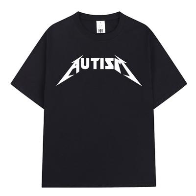 Autismus Metal Rock Meme T-Shirt Herren Damen Mode Hip Hop Kurzarm Übergroße T-Shirts 100% Baumwolle Komfort T-Shirts Streetwear