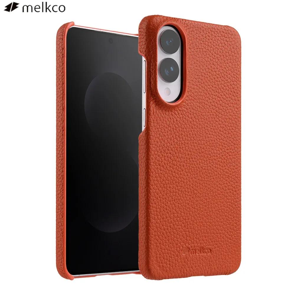 Melkco 100% Genuine Leather Case for Samsung Galaxy S25 Edge Ultra Plus Luxury Cover Handmade Real Cowhide Phone Cases S25 Ultra