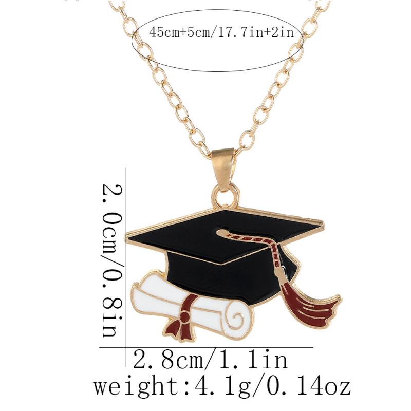 Graduation Cap Necklace Academic Pendant Minimalist Alloy Jewelry Student Keepsake Gift Commemorative Accessory