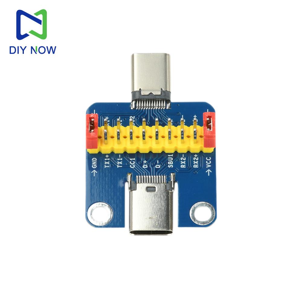 USB 3.1 Type‑C Male To Female Breakout Board 2.54mm Pin Header USB‑C Test Module For Hardware Circuit Debug Signal Verification