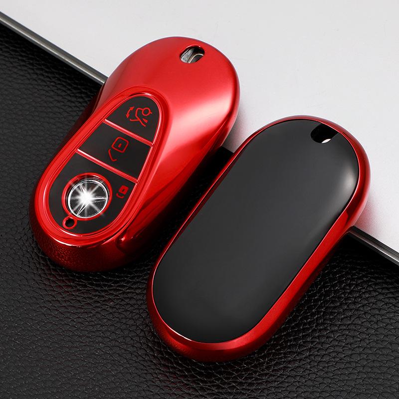 Voor Mercedes-Benz C-Klasse C260L Maybach S400 S450 S480 Zachte Rubberen Autosleutel Hoes red