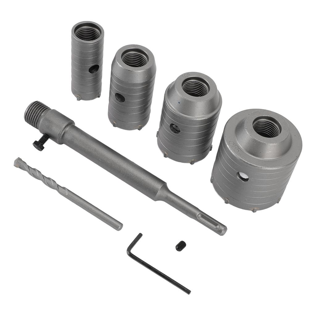 Set Carote Beton 30mm 40mm 50mm 65mm Set Burghie Carotă Coadă SDS Plus pentru Cărămidă Beton