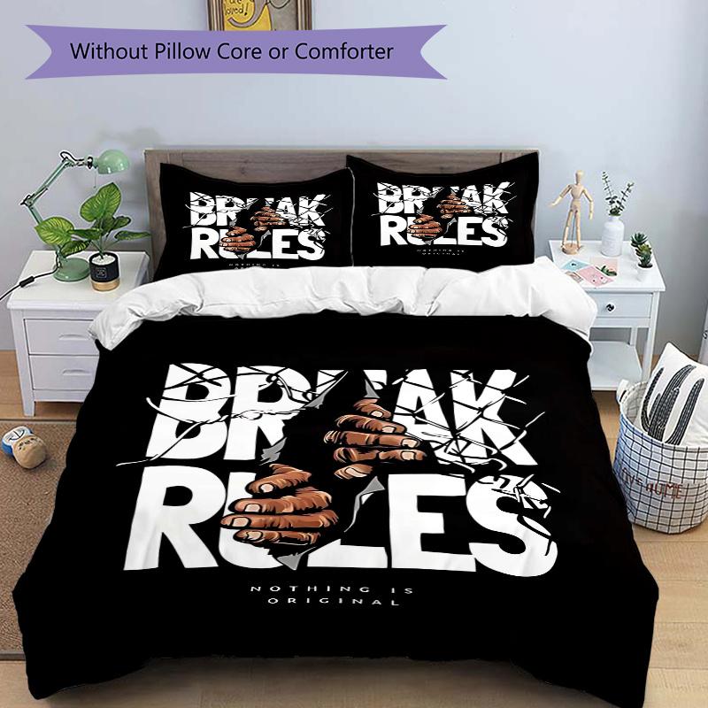 

3pcs Break Rules: Original Anime Design Bedding Set with One Quilt Cover and Two Pillowcases (No Core) - Perfect for Bedroom Decor and Guest Room Acce 135x200cm