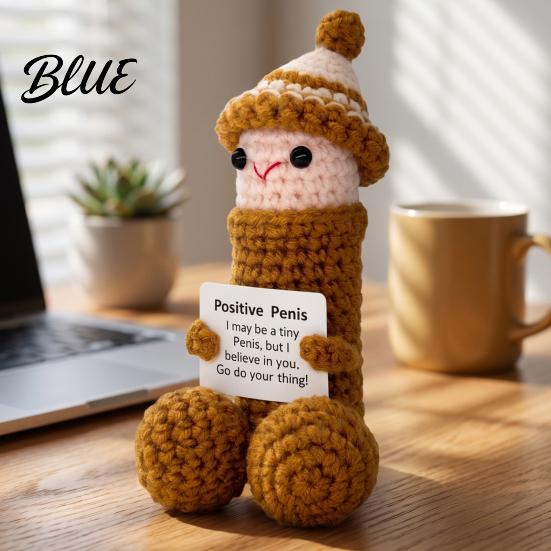 Handmade Festive Ornament Crochet Ornament, Funny Positive Desk Buddy, Cute Figurine, Emotional Support Keepsake Gift for Friends Coworkers Exquisite