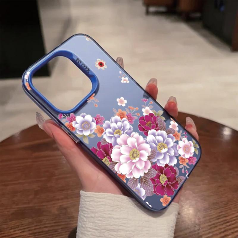 Αντικραδασμική θήκη τηλεφώνου με μοτίβο λουλουδιών Για Samsung S24 S23 A55 A35 Xiaomi Redmi 13C Poco C65 iPhone 15 Προστατευτικό κάλυμμα προφυλακτήρα Huawei Honor