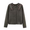 New fashionable gentle beaded knit cardigan jacket 3920090