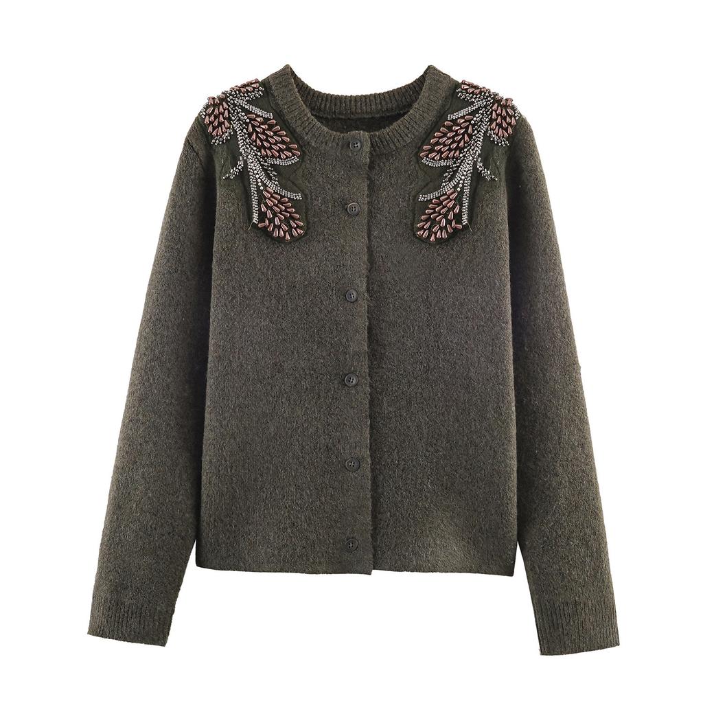 New fashionable gentle beaded knit cardigan jacket 3920090