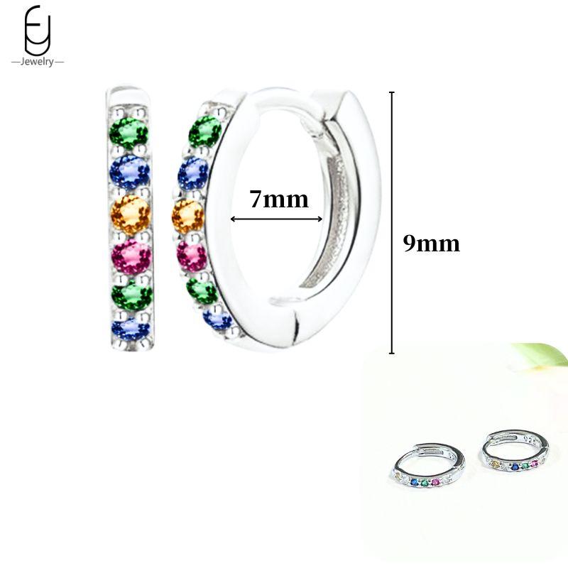 925 Silver Ear Buckles Fashion Hoop Earrings Colorful Crystal Pendants Gold Earring Premium Luxury Women's Jewelry Gift