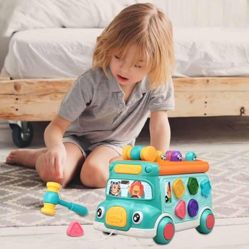 Interactive Game Bus Music Educational Toys Plastic Whack-a-Mole Toys  Kids Toy