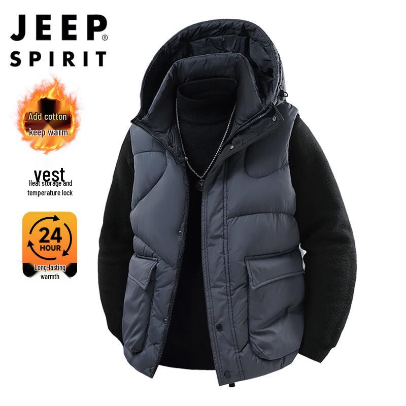 JEEP SPIRIT Men's Casual Hooded Outdoor Vest