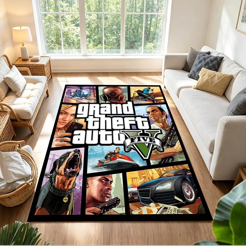 Gta Area Rug Suitable for Foyer Game Room Dormitory Decorate Room Anti-slip Rug Decorate Offices Wedding Party Gift